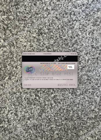 China Citic bank corp bank master debit card photolook back